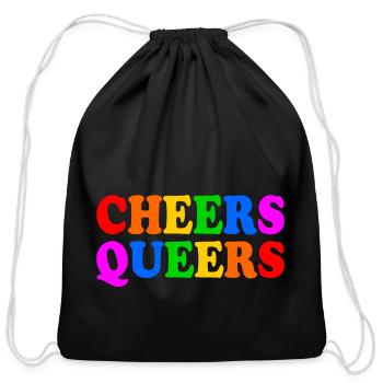 Cheers queers - Cotton Drawstring Bag - black - Front