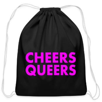 Cheers queers - Cotton Drawstring Bag - black - Front