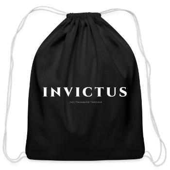  INVICTUS - Unconquered Latin Definition - Cinemat - Cotton Drawstring Bag - black - Front