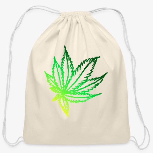 green leaf - Cotton Drawstring Bag