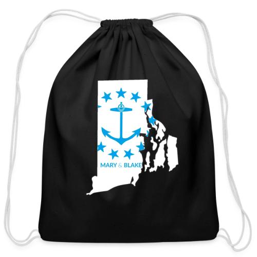 Mary And Blake Logo - RI Map - Cotton Drawstring Bag