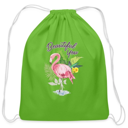 Flamingo Truth beautiful you, beautiful to others - Cotton Drawstring Bag