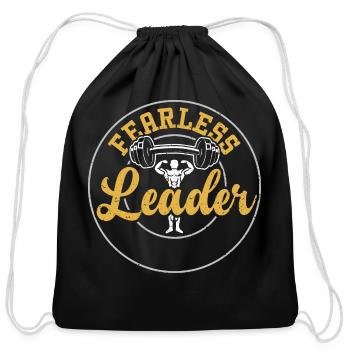 Fearless Leader - Gym - Cotton Drawstring Bag - black - Front