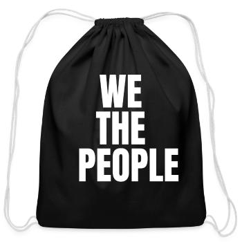 We The People - Cotton Drawstring Bag - black - Front
