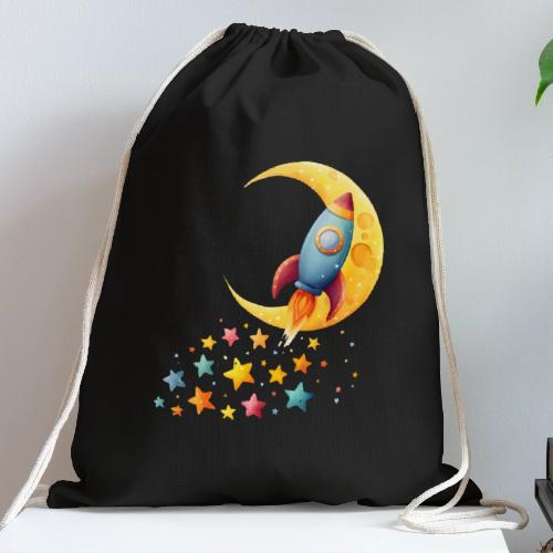 Rocket Trail of Stars - Cotton Drawstring Bag