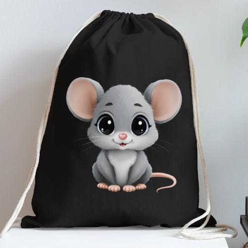 Baby Mouse: Little Grey Explorer - Cotton Drawstring Bag