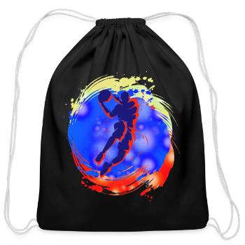Neon Splash Dunk Silhouette - Cotton Drawstring Bag - black - Front