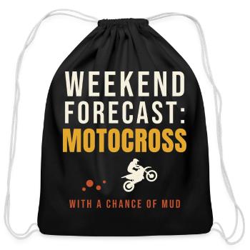 Weekend Forecast Motocross Chance Of Mud - Cotton Drawstring Bag - black - Front