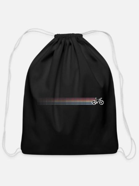 Bike Retro - Cotton Drawstring Bag - black