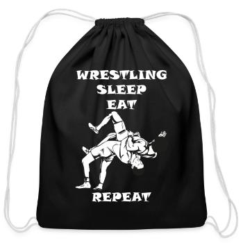 wrestling - wrestle - Cotton Drawstring Bag - black - Front