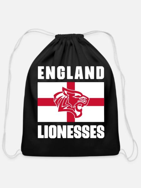 England Lionesses - Cotton Drawstring Bag - black