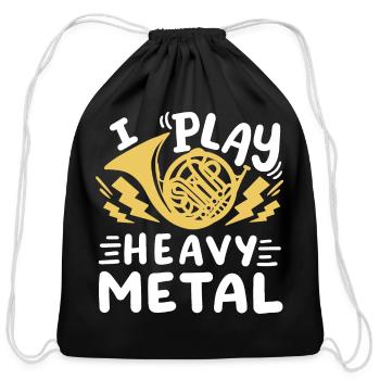 French Horn Player French Hornist - Cotton Drawstring Bag - black - Front