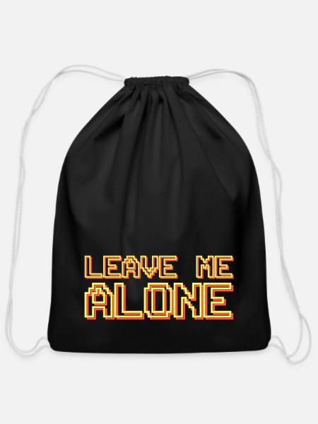 Leave Me Alone Shine - Cotton Drawstring Bag - black