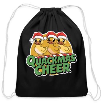 Quackmas Cheer Christmas Apparel - Cotton Drawstring Bag - black - Front