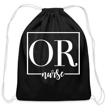 OR Nurse Operating Room RN - Cotton Drawstring Bag - black - Front