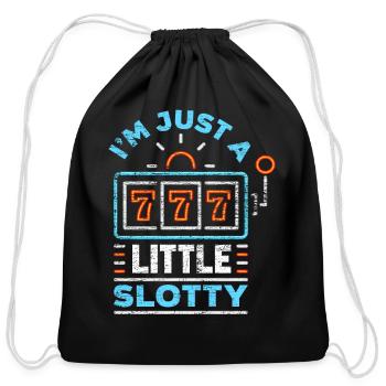 casino gambling - Cotton Drawstring Bag - black - Front