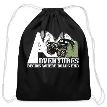 truck mudding - Cotton Drawstring Bag - black - Front