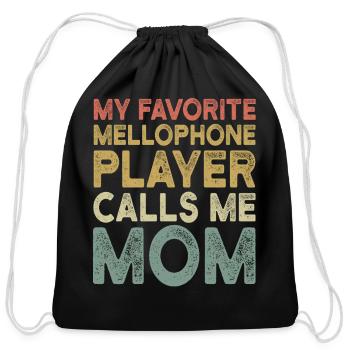 Funny Marching band Mom - Mellophone Mom - Cotton Drawstring Bag - black - Front