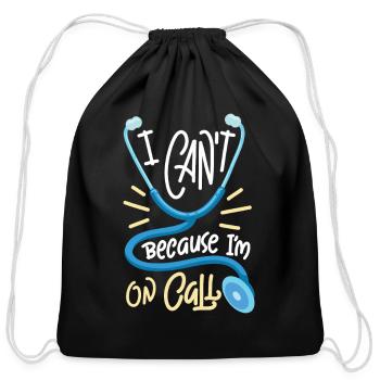 Doctor On Call Stethoscope - Cotton Drawstring Bag - black - Front