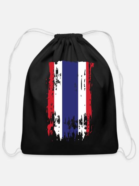 Thailand Thailand Thailand - Cotton Drawstring Bag - black