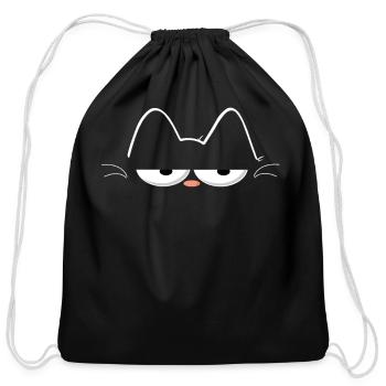 Crazy Cat Funny Cat - Cotton Drawstring Bag - black - Front