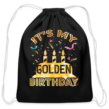 It's My Golden Birthday Cool Classic Birthday Gift - Cotton Drawstring Bag - black - Front