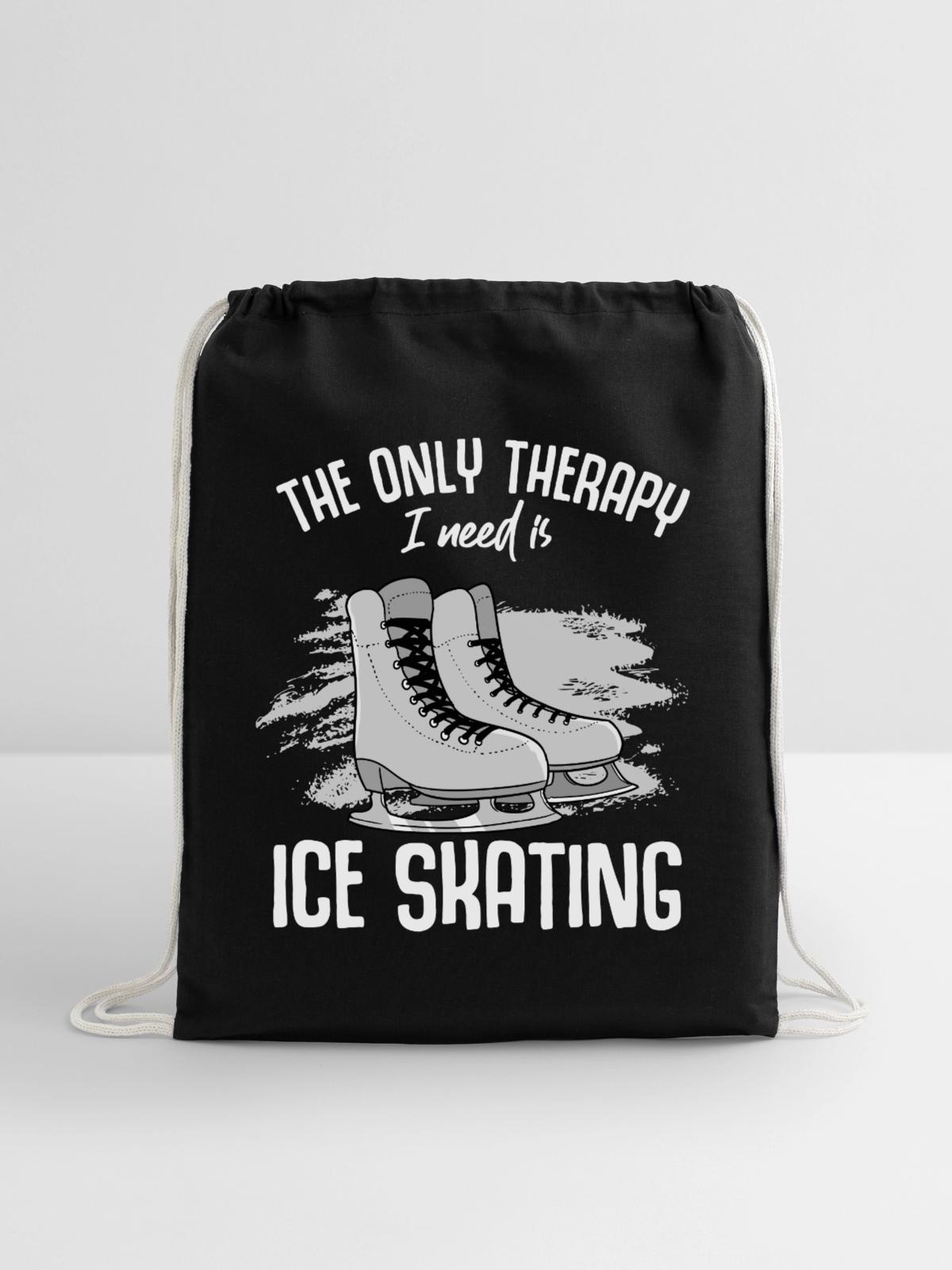 Figure Skating - Cotton Drawstring Bag - black - Front
