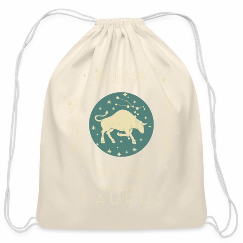Zodiac Taurus Constellation Bull Star Sign May - Cotton Drawstring Bag