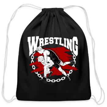Wrestling - Cotton Drawstring Bag - black - Front