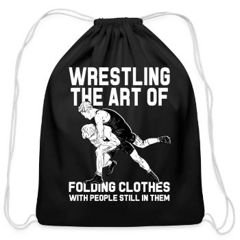 Wrestling - Cotton Drawstring Bag - black - Front