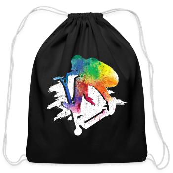 Scooter Stunt Scooter Gift Electric Scooter - Cotton Drawstring Bag - black - Front