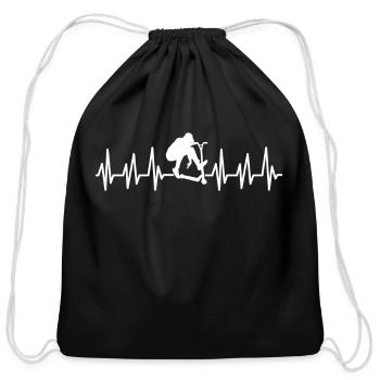 Scooter - Cotton Drawstring Bag - black - Front