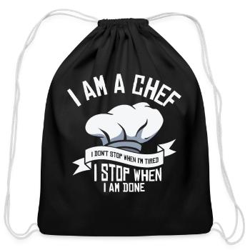 Chef Cooking Meals Culinary Cooks Baking - Cotton Drawstring Bag - black - Front