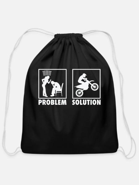 Motocross Motocross Racers Statement Problem - Cotton Drawstring Bag - black