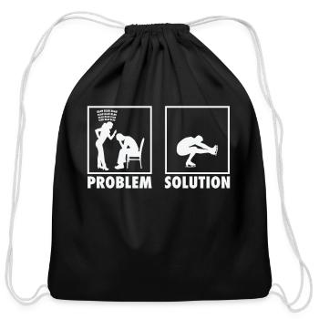 Figure Skating Figure Skaters Statement Problem - Cotton Drawstring Bag - black - Front