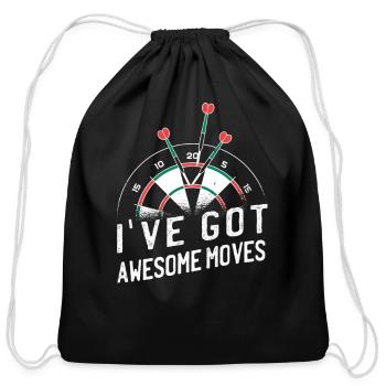 Dart game dartboard gaming scoreboards gamer funny - Cotton Drawstring Bag - black - Front
