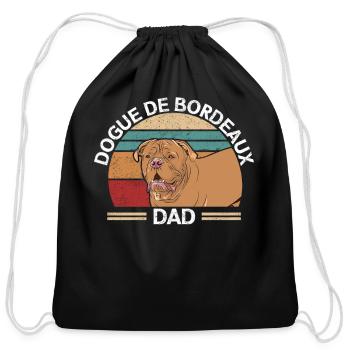 Dogue De Bordeaux Dad Dog Owner - Cotton Drawstring Bag - black - Front