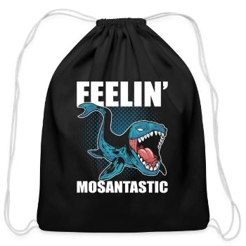 Feelin' Mosantastic Prehistoric Mosasaurus - Cotton Drawstring Bag - black - Front