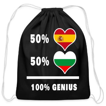 Bulgaria and Spain genius / gift - Cotton Drawstring Bag - black - Front