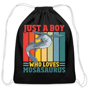 Just A Boy Who Loves Mosasaurus Prehistoric - Cotton Drawstring Bag - black - Front