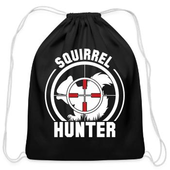 squirrel hunter T-shirts Hunting Men women fashion - Cotton Drawstring Bag - black - Front