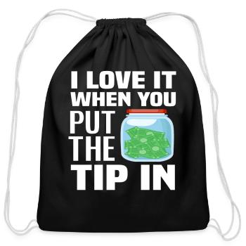 Bartender Tip Waiter Gift - Cotton Drawstring Bag - black - Front