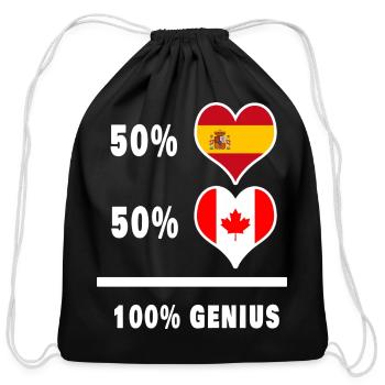 Canada and Spain genius / gift - Cotton Drawstring Bag - black - Front