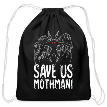 Halloween Mothman Mythical Line Art Beast Monster - Cotton Drawstring Bag - black - Front