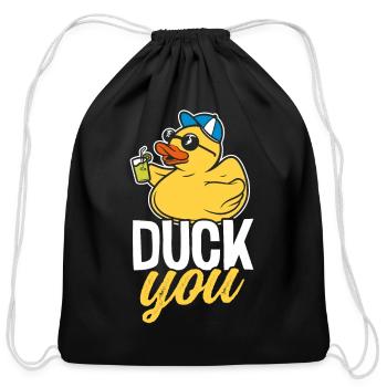 Funny & Cute Duck Lover Owner Motif - Ducks - Cotton Drawstring Bag - black - Front