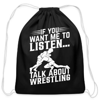 Wrestling Wrestle Martial Arts Wrestling Fighter - Cotton Drawstring Bag - black - Front