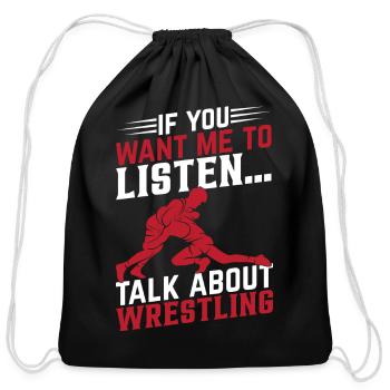 Wrestling Wrestler Wrestle Martial Arts Wrestling - Cotton Drawstring Bag - black - Front