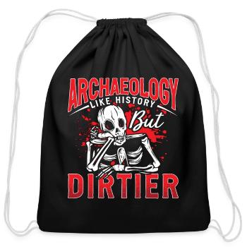 Archaeology Like History Prehistoric Archaeologist - Cotton Drawstring Bag - black - Front