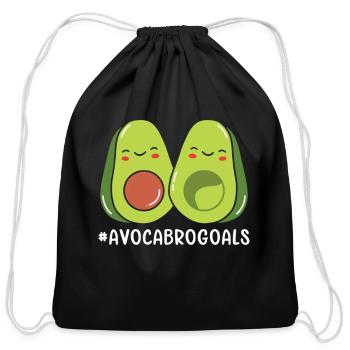 Sibling Big Brother Avocado Goals Hilarious Puns - Cotton Drawstring Bag - black - Front