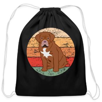 Bordeaux Mastiff Bordeauxdog Dog Lover Retro Gift - Cotton Drawstring Bag - black - Front